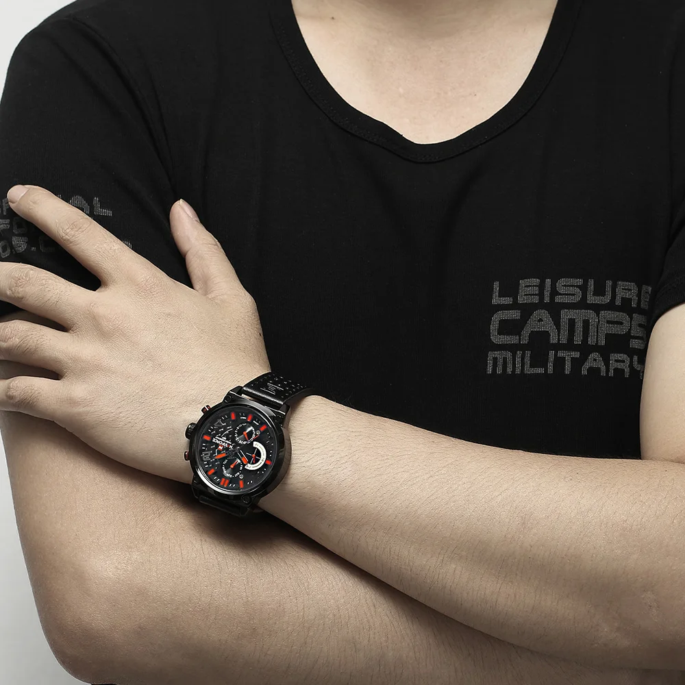 NAVIFORCE оригинальные Роскошные брендовые военные кварцевые часы мужские