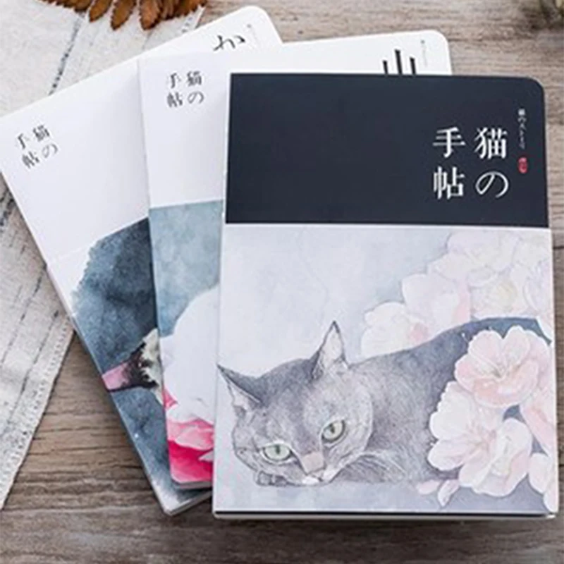 Новый пустой винтажный блокнот дневник для рисования 80 листов милый с кошкой