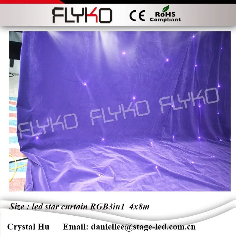 Flyko СВЕТОДИОДНЫЙ занавес со звездой для ночного клуба сцены свадьбы декорации