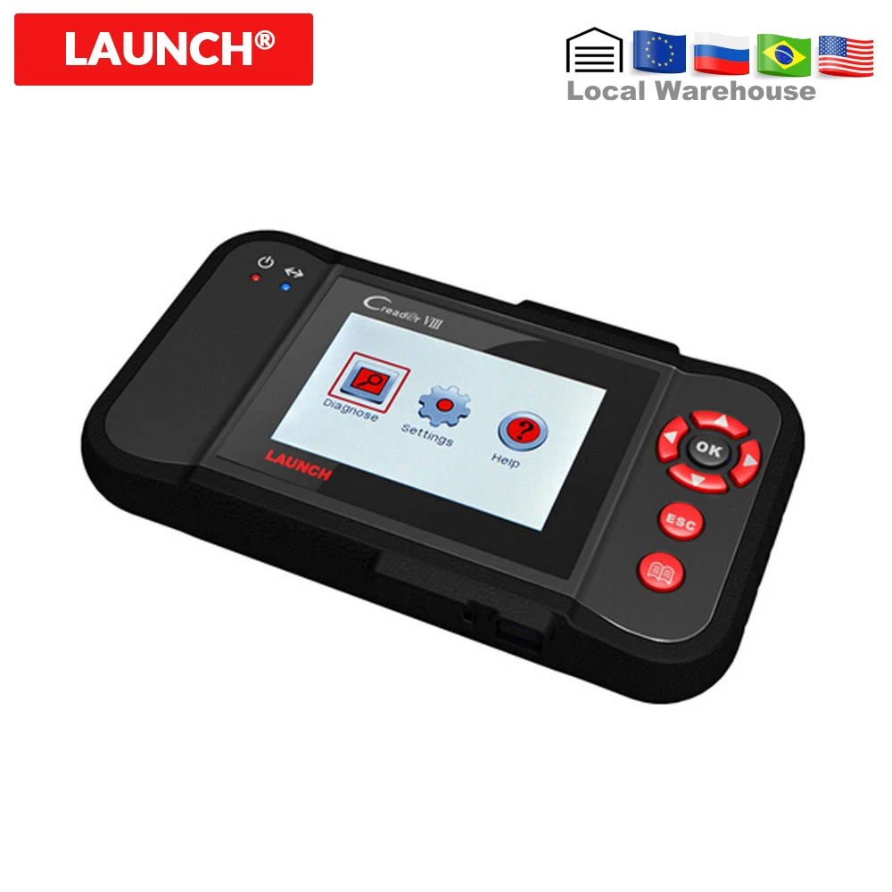 Launch Creader VIII OBDII англ \ ABS SRS на код ридер 8 программирования тормоз/масло/SAS сброса X431 диагностический инструмент Авто сканер CRP129