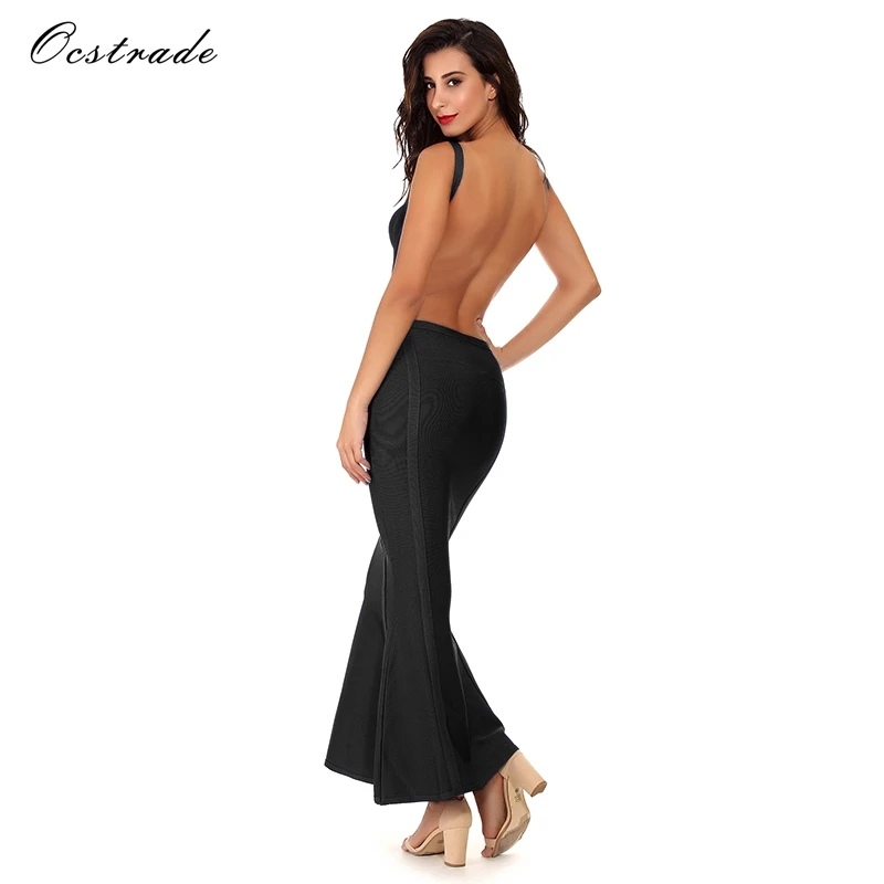 Женское длинное платье Ocstrade элегантные вечерние платья черного цвета с вырезами