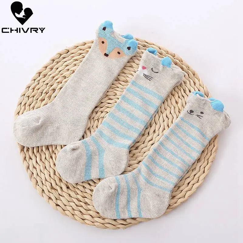 Chivry 3Pairs/lot Cute Baby Stocking Anti-Slip Newborn Infant Cartoon Princess Girls Stockings Summer Mesh Breathable | Детская одежда