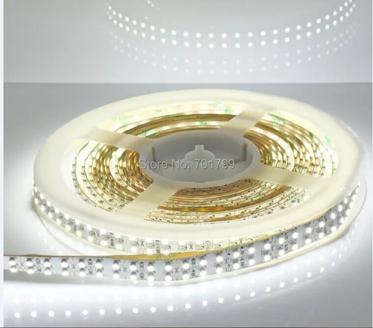 5 м 240 светодиодов/м двухрядный IP33 3528 SMD 12В гибкий свет белый/теплый