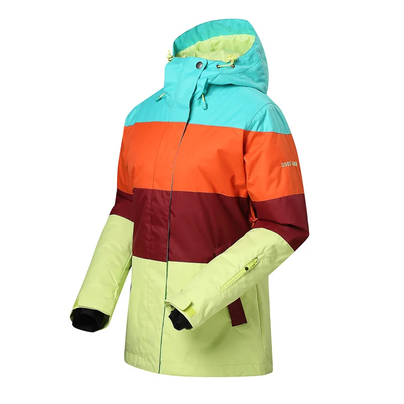GSOU зимние брендовые лыжные куртки для женщин пальто в стиле пэчворк Женская