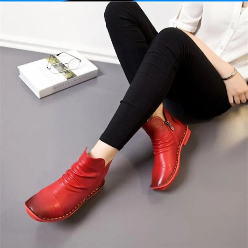 Новинка Повседневные женские ботинки из натуральной кожи Сезон осень-зима