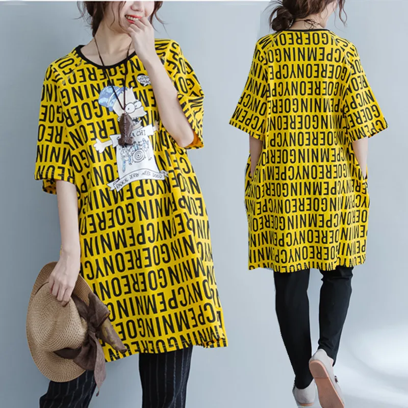 Футболка женская хлопковая с мультяшным принтом модный топ свободного покроя