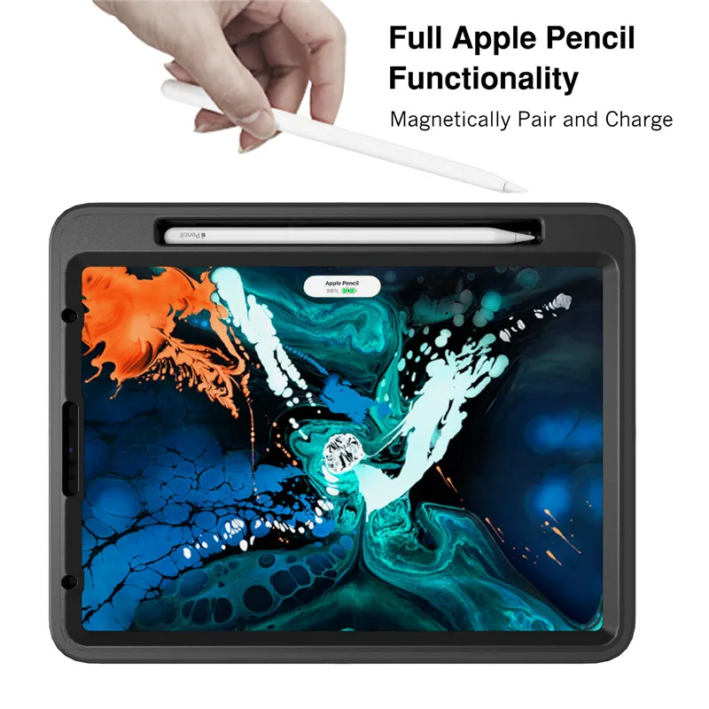 Для iPad pro 12 9 2018 чехол с зарядкой apple pencil holder силиконовый протектор противоударный