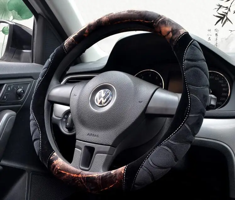 Orange Зимняя Новая Стильная крышка рулевого колеса автомобиля короткая плюшевая рулевая колесо 4 цвета диаметр 36, 38 40 см плюшевый материал - Название цвета: Orange