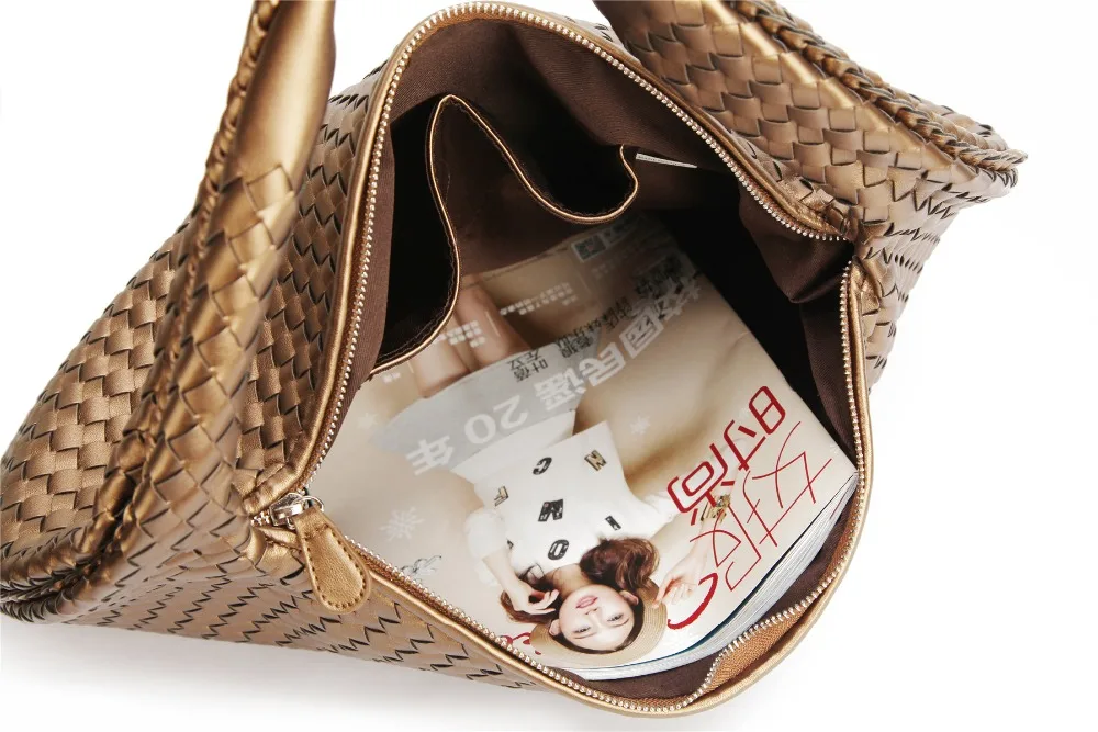 Винтажные плетеные сумки Хобо из искусственной кожи женские на плечо высокое