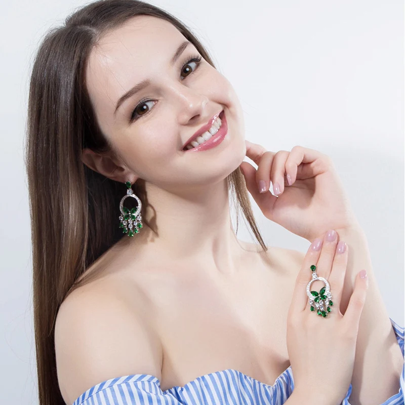 CWWZircons качественные длинные большие CZ камень желтый кристалл кисточкой Висячие серьги для женщин модные массивные Свадебные украшения CZ034