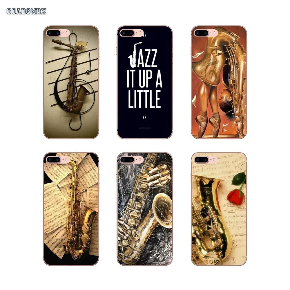 Саксофон Jazz Music Series для Samsung Galaxy A10 A30 A40 A50 A60 A70 A6 A8 A9 plus 2018 A6S A9S Star Lite мягкий