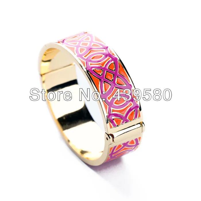 Летние браслеты с эмалью зеленые и розовые B00157|bangle love|summer banglessummer sack |