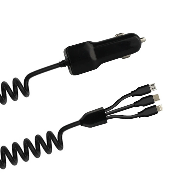 Универсальное автомобильное зарядное устройство с USB кабелем 3 в 1|Кабели