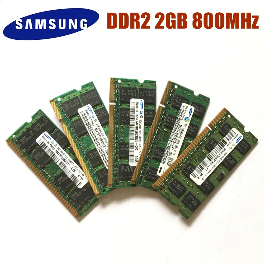 SAMSUNG 2 Гб 2RX8 PC2 6400S 800 МГц DDR2 Память для ноутбука 2G pc2 6400 мгц модуль SODIMM RAM|pc2 6400|2gb 2rx8ddr2