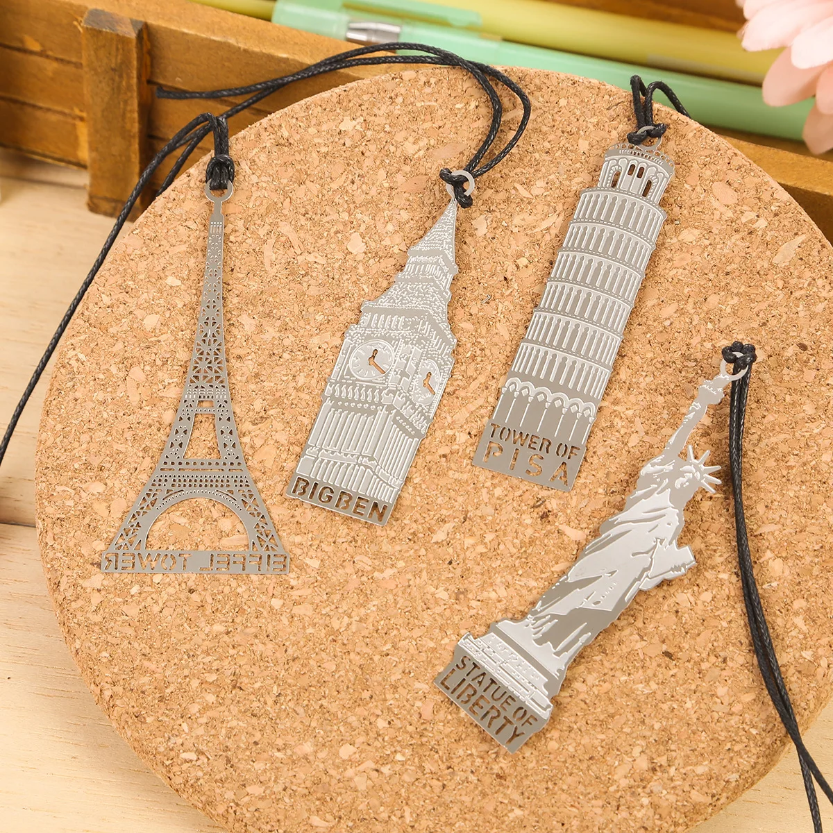 1 шт. случайный тонкой металлической длинный хвост иглы закладки маркер