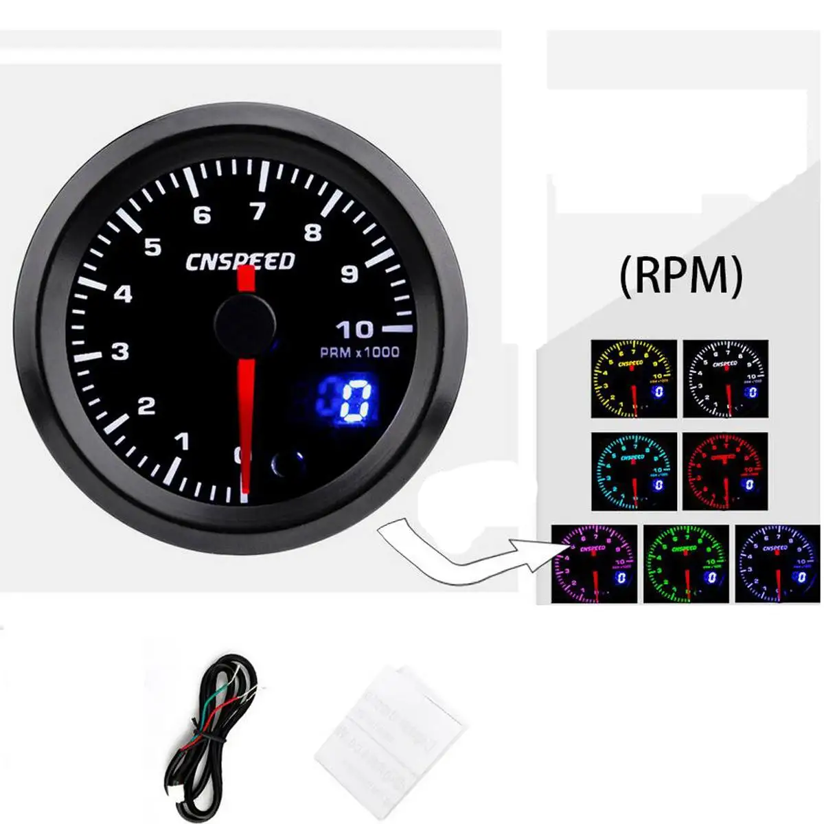 Tachometer Высокоточные инструменты гоночные автомобильные датчики, аналоговые и цифровые 52 мм светодиодный турбо-буст/Температура масла/Тахометр/EGT Температура выхлопа датчик - Цвет: Tachometer