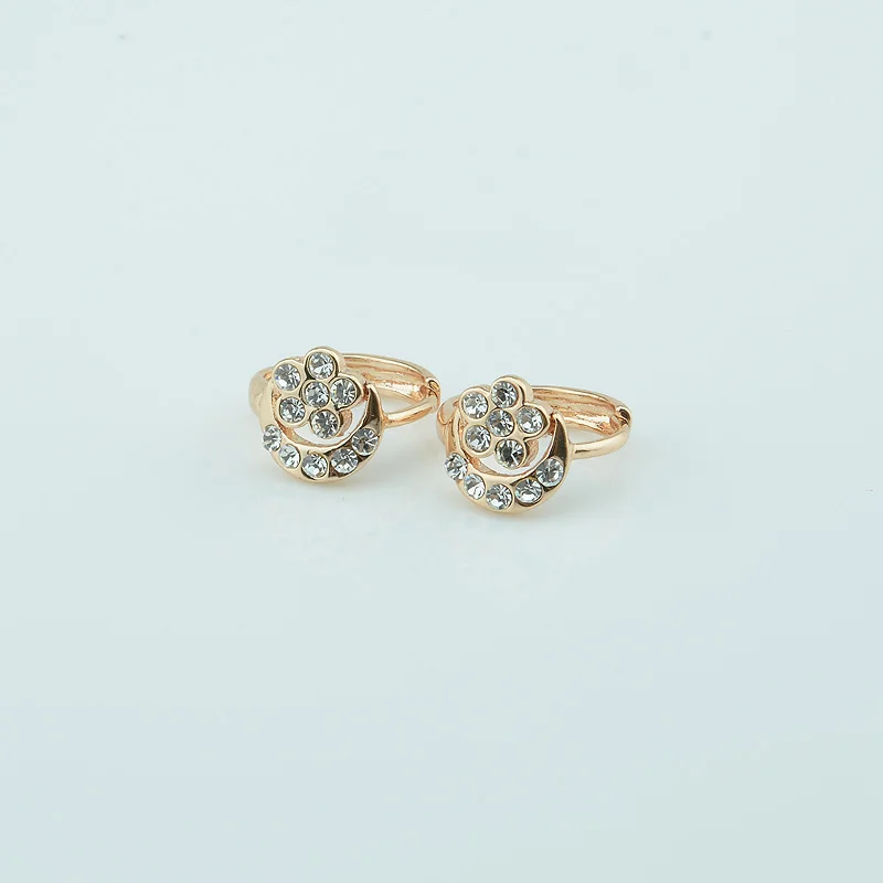 Женские серьги-кольца с Луной маленькие серьги золотого цвета 585 пробы