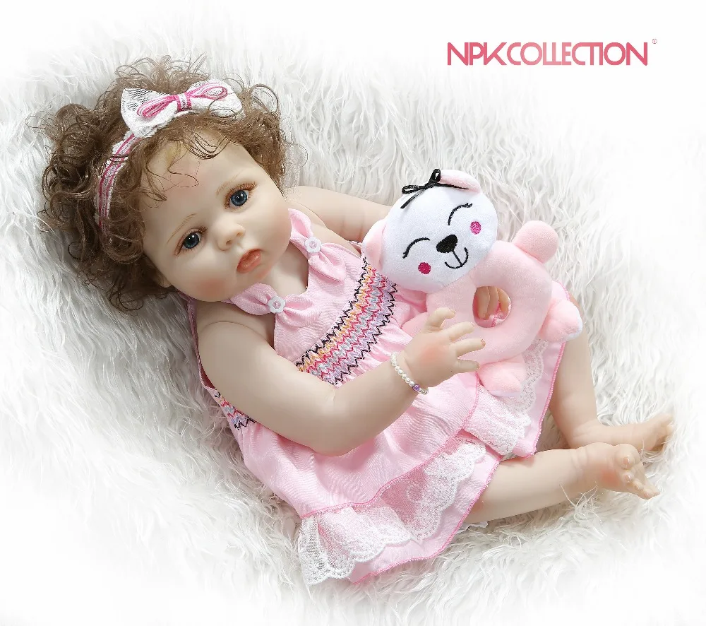 NPKCOLLECTION 56 см Кукла Новорожденный кукла девочка игрушка для ванны волнистые