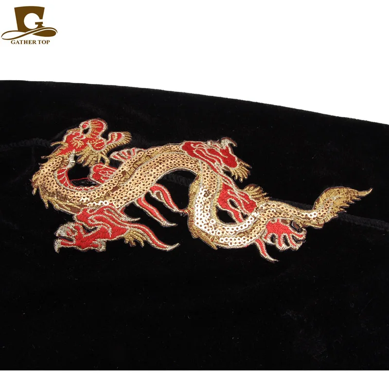 New China fashion Men's dragon pattern velvet Durags Bandanas Headwear Men DuRag Turban Hat Headband Hair Accessories Waves Cap images - 6