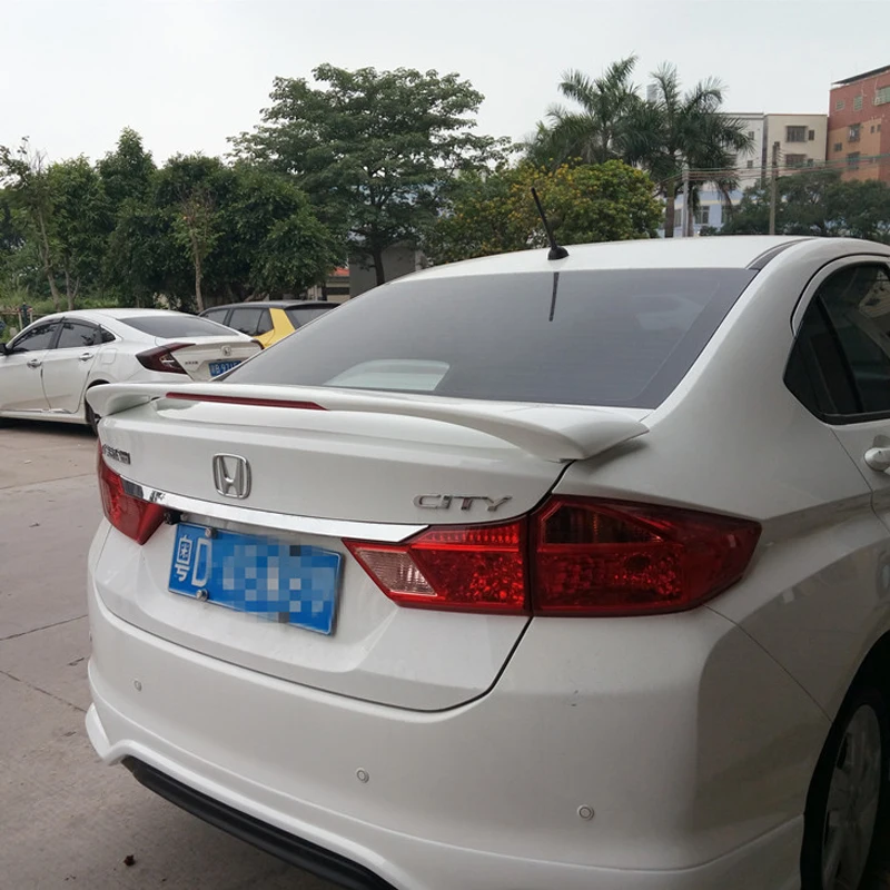 Для Honda City спойлер Автомобильный задний крыло декоративные светодиодные лампочки стиль ABS пластиковый Неокрашенный задний праймер спойлер багажника