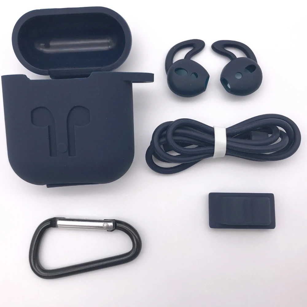 Силиконовый Bluetooth беспроводной чехол для наушников AirPods защитный Аксессуары кожи