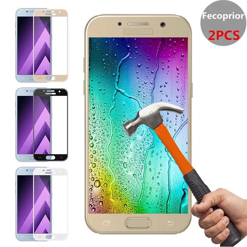 Fecoprior 2 шт./лот A520 закаленное Стекло для samsung Galaxy A5 2017 Экран Full Cover Защитный фильм|glass