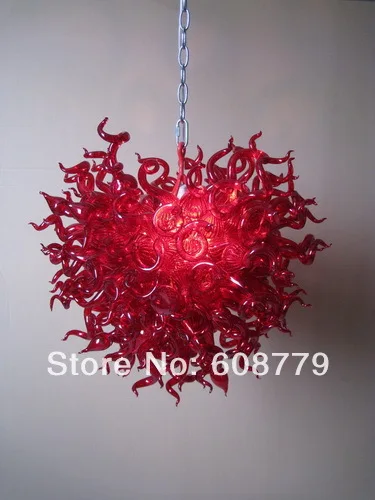 

Round Shape Red Crystal Hand Blown Glass Bubble Chandelier