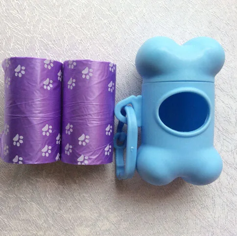 2 рулона мешков для мусора домашних собак переноски с разноцветными костями