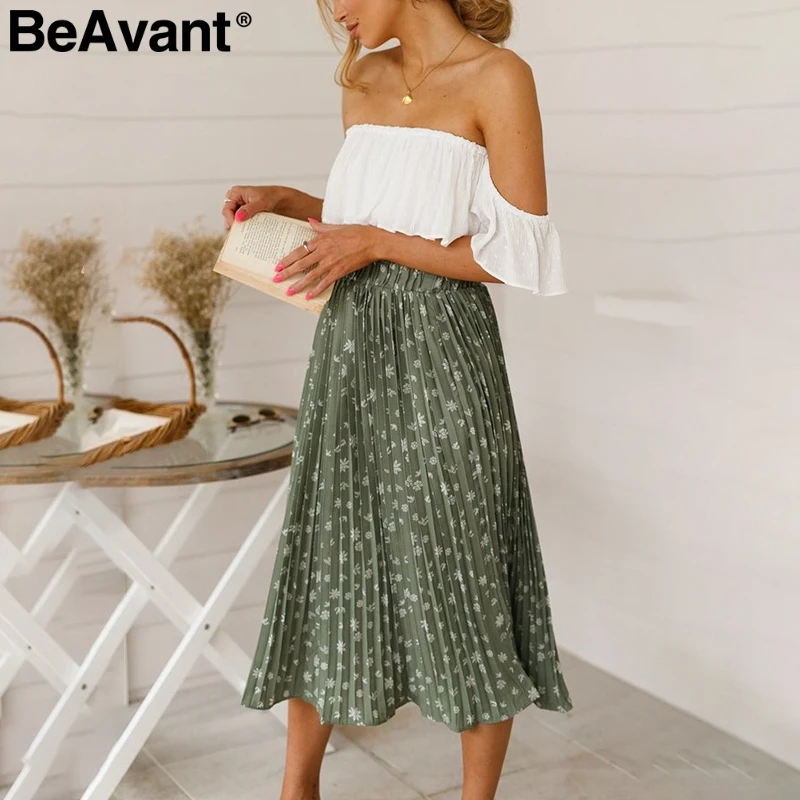 Женская длинная Плиссированная Юбка BeAvant праздничная пляжная шифоновая юбка с