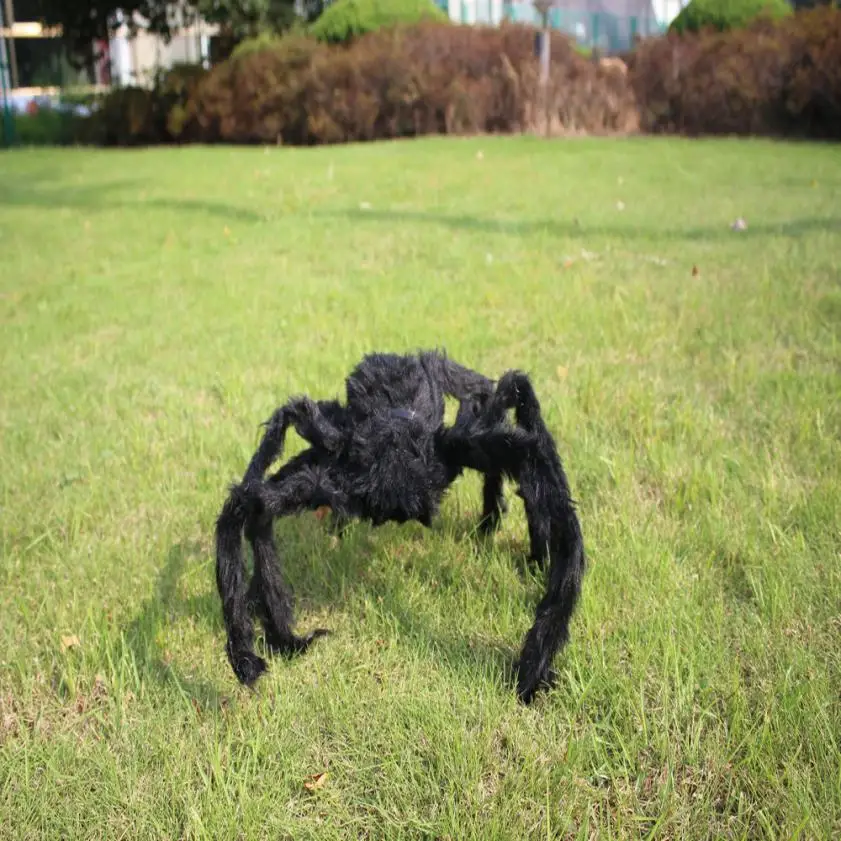 Черный плюшевый паук украшение на Хэллоуин дом с привидениями реквизит для дома