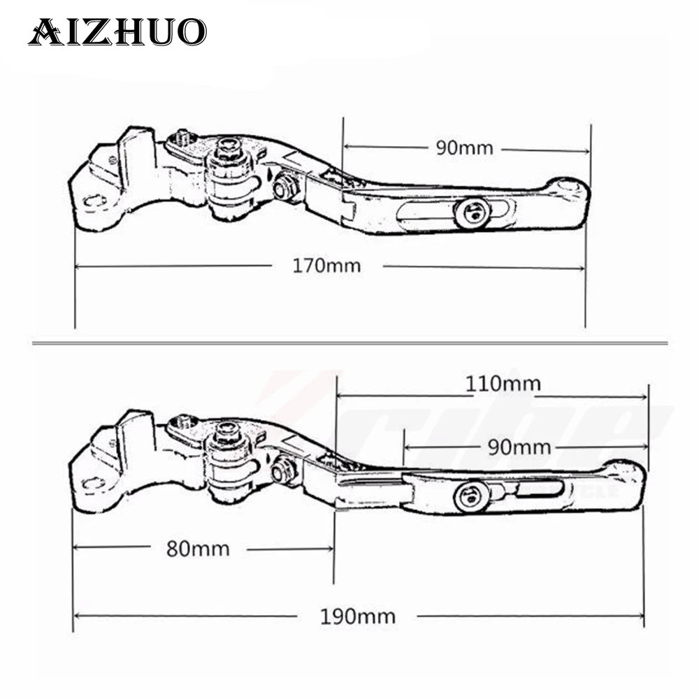 Мотоциклетные аксессуары CNC алюминиевые регулируемые складные удлиняющие