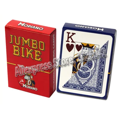 Modiano Jumbo Bike Poker Размер 2 Jumbo индекс пластиковые игровые карты качества казино Сделано в Италии - Цвет: 1 red 1 blue