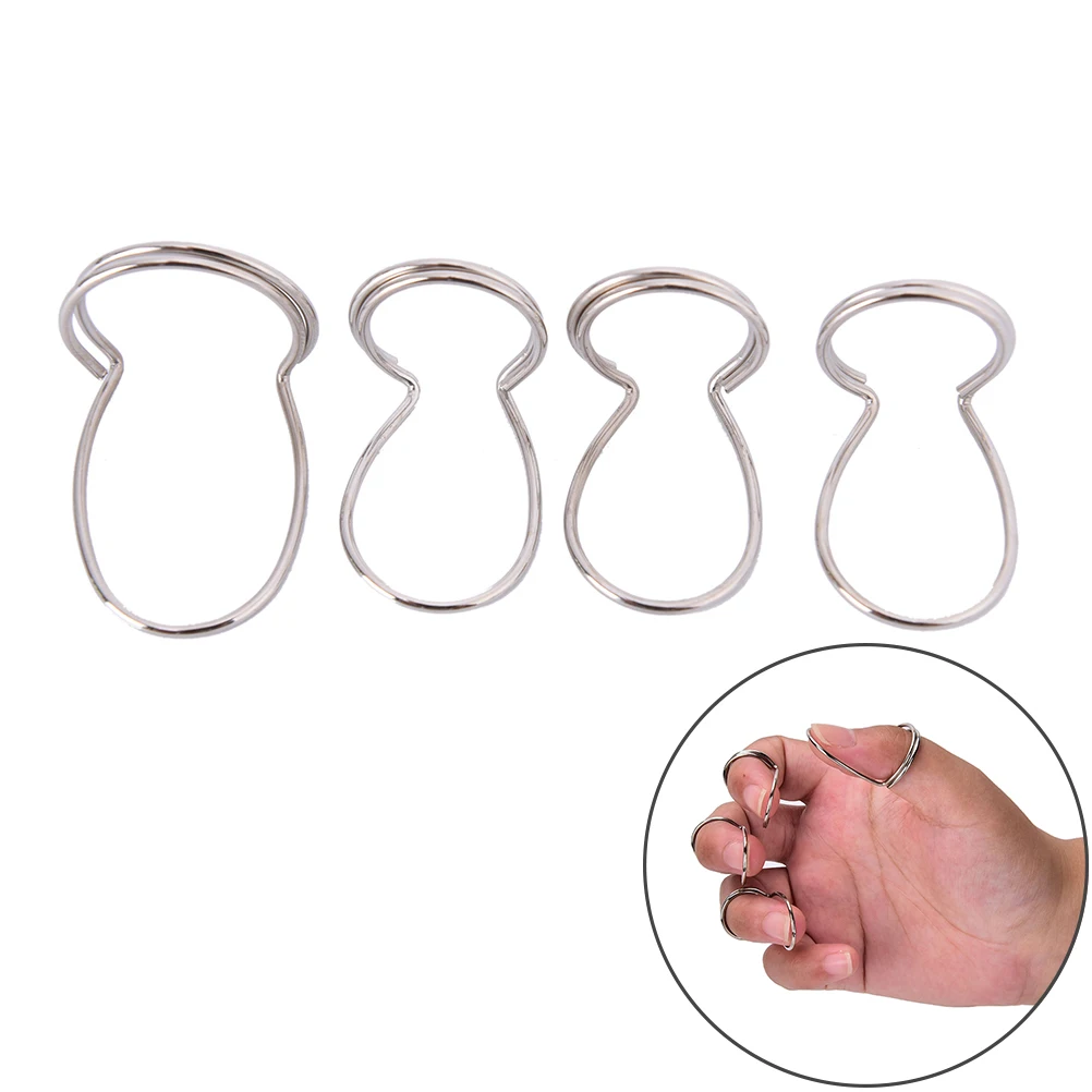 

Classic Custom Guitar Pick Finger 4 Pcs Picking Guitar Fingerstyle Picks Finger Butterfly Silver Metal