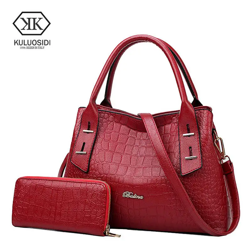 

KULUOSIDI Fashion Alligator Leather Handbag Women Big Capacity Composite Bag Casual Tote Bag Ladies Shoulder Bags Bolsa Feminina