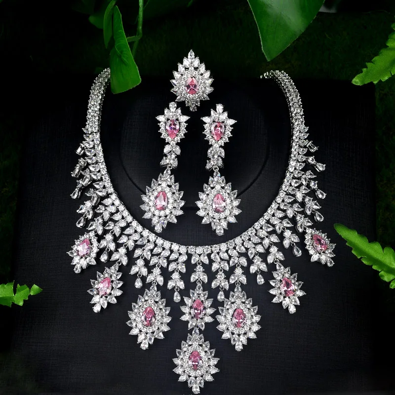 Женский комплект украшений Be 8 Свадебный с ожерельем из кристаллов AAA фианитами