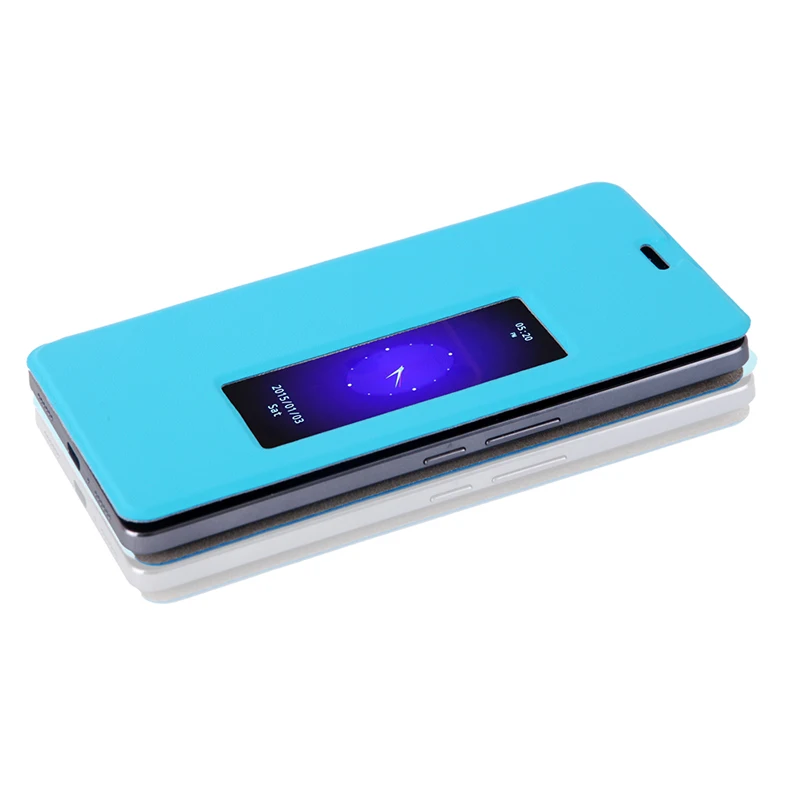 Для Elephone p9000 lite чехол из искусственной кожи с окошком для просмотра и откидной