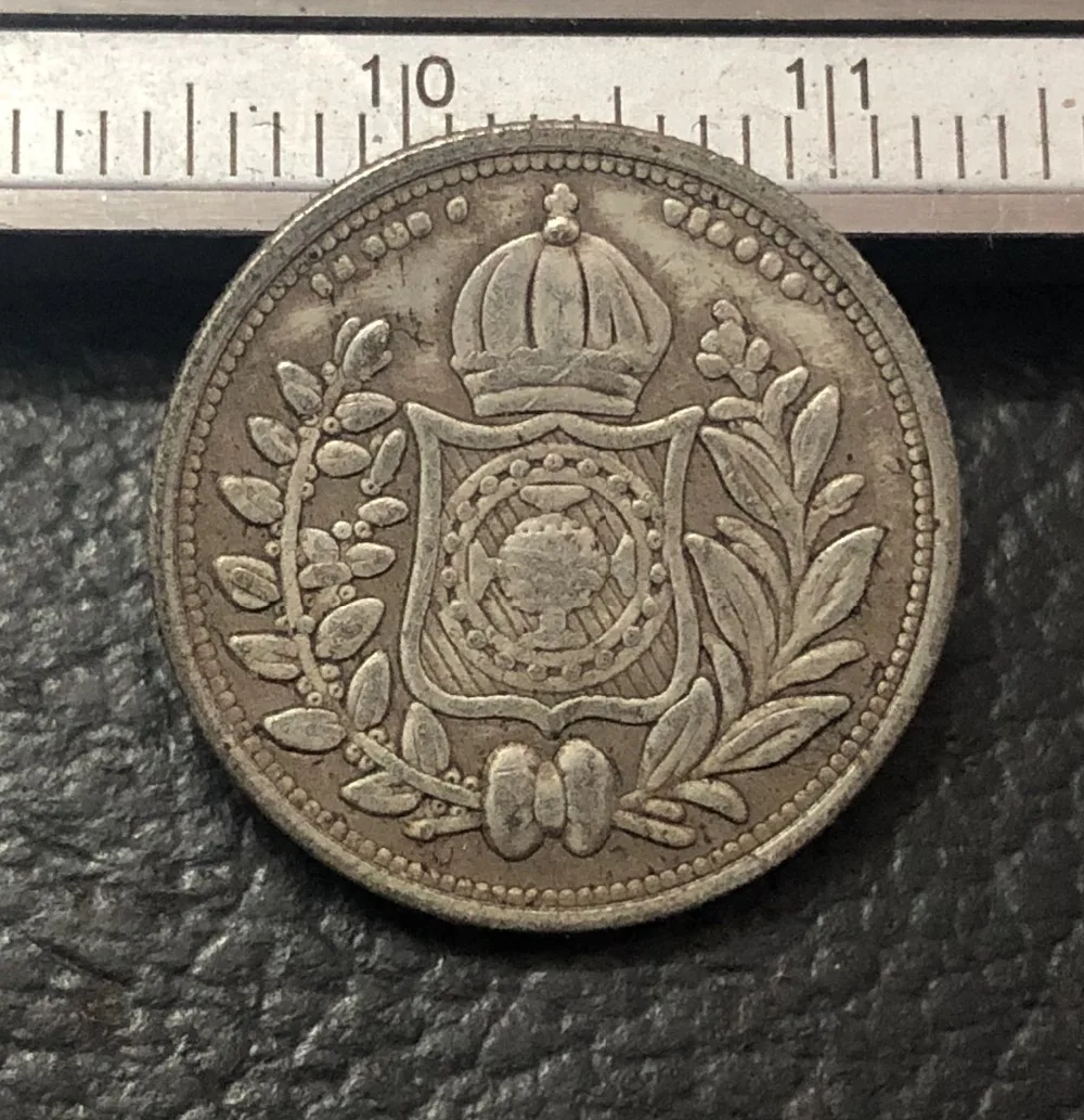 1836 Бразилия 100 Reis посеребренные имитация монеты