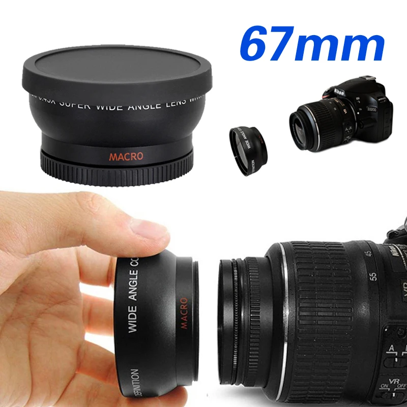 67 мм 0 45x супер широкоугольный объектив для макросъемки рыбий глаз Canon NIKON Sony PENTAX DSLR