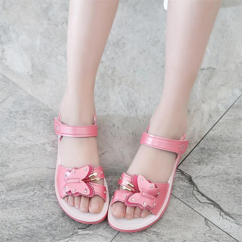 Детские сандалии с бантом бабочкой модные летние для девочек EU21 36 2019|children sandals|girls