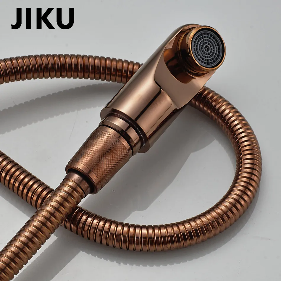 JIKU Высокая Настольная раковина кран Одной ручкой для горячей и холодной воды европейский стиль для ванной керамические золотистые Смесители Для Раковины
