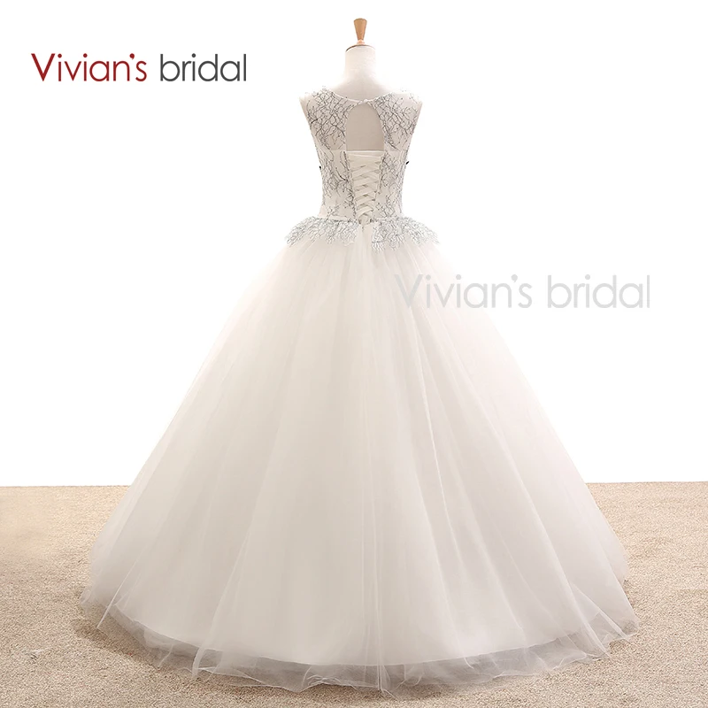 Vivian's Bridal Черное и белое свадебное платье бальное без рукавов с блестками из