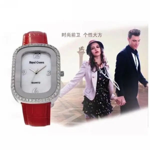 2013 A truly harmonious Valentine gift special and generous brand design Royal crown 3771 modern red strap watch free shipping | Наручные