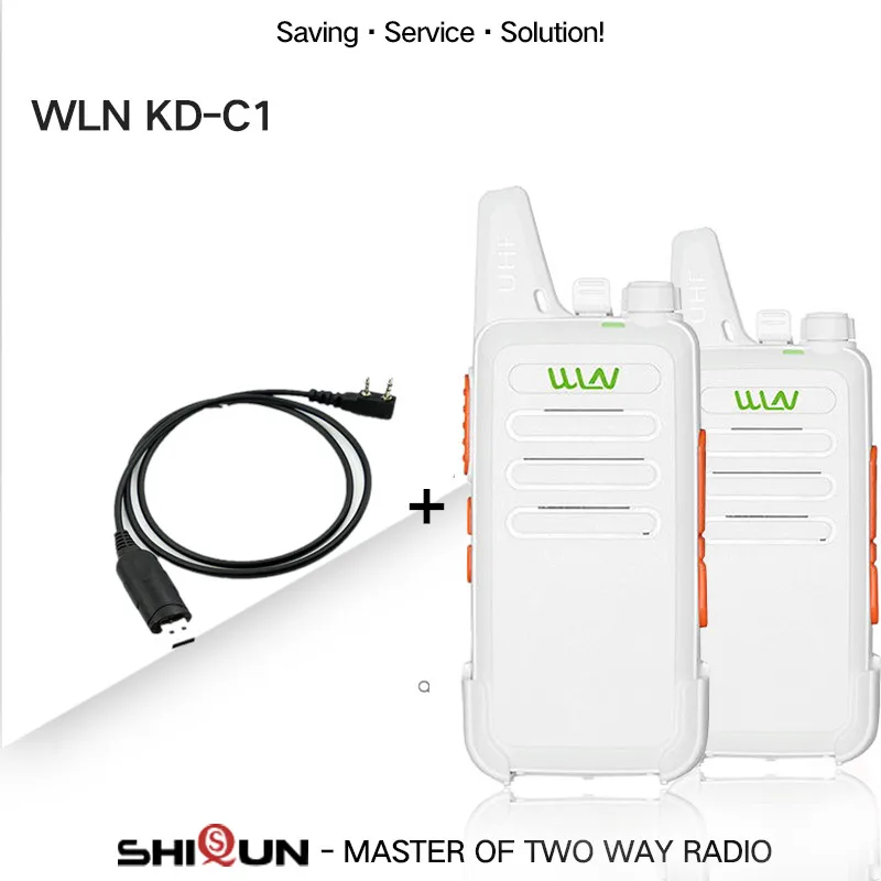 Add Program Cable 2 шт WLN KD-C1 Мини Портативная рация 5 Вт UHF портативная двухсторонняя радиостанция RT22 WLN радио 5 Вт Мини Портативная 2 способ радио UHF 400-470 USB - Цвет: Add Program Cable