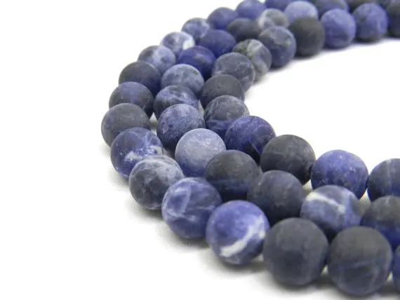 

Sodalite Beads,Gem stone Matte Beads for Jewelry Making,,Frosted Blue Natural Stone Beads 6-12mm 1strand bead