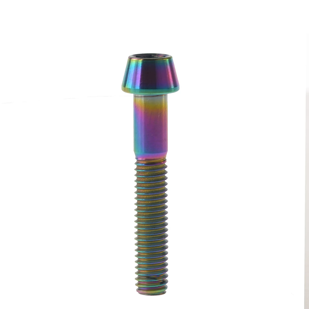 M6x45mm Rainbow Титановые болты Ti винтовые конические головки M6x40 45 50 55 60 65 мм велосипедные болты для велосипедных деталей - Цвет: M6x45mm Rainbow