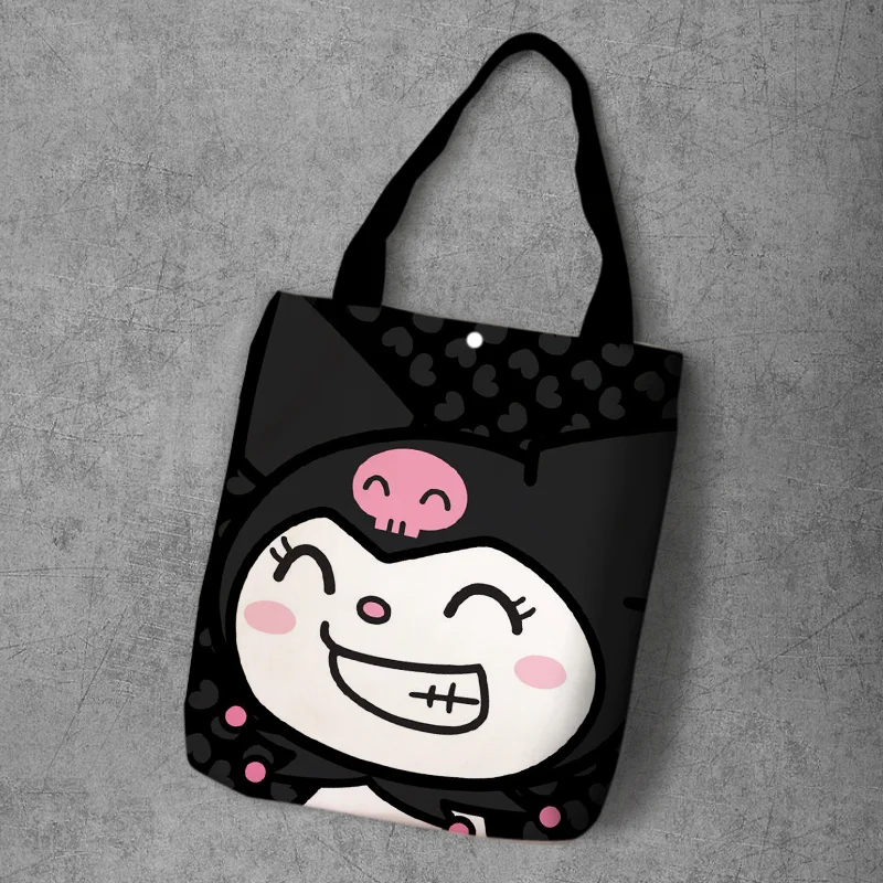 Image Color IVYYE Melody Kuromi, Модная Складная Холщовая Сумка для покупок в стиле аниме, повседневные сумки на плечо, Индивидуальная сумка-тоут для девушек, Новинка - Цвет: Image Color