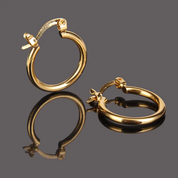 16mm 24K золотые серьги Новое поступление новая модель высокого качества Красивые золотые ювелирные серьги - Окраска металла: 16mm