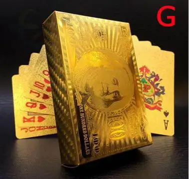 Евро доллары США Стиль Водонепроницаемый Пластик игральные карты золотой Фольга