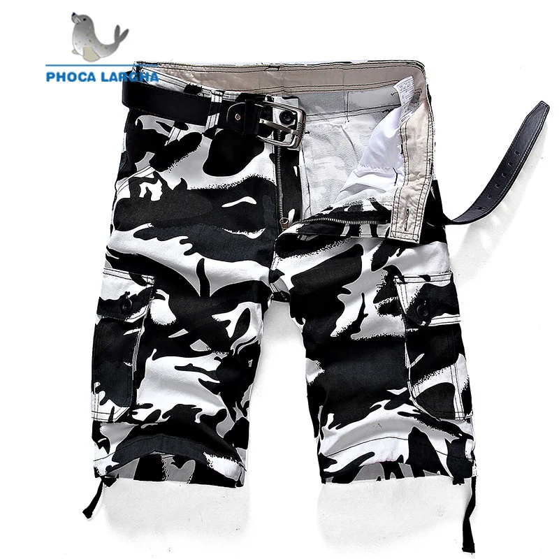 Мужские камуфляжные шорты-карго мешковатые военные шорты с несколькими