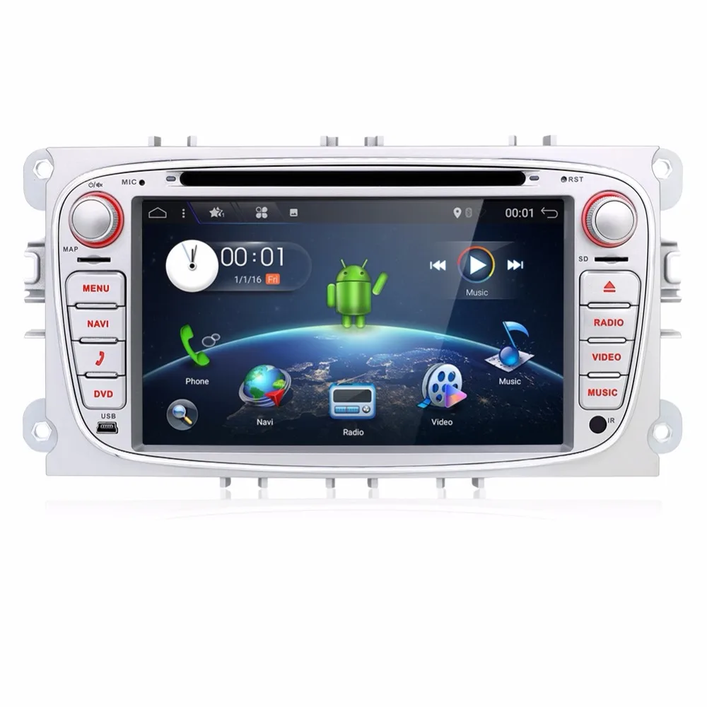 Android 7.1.1 два Din 7 дюймов машинный DVD проигрыватель для FORD Focus/S MAX/Mondeo/C MAX/Galaxy